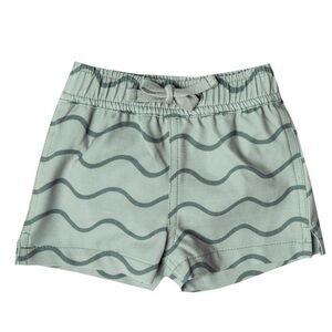 Rylee + Cru Wave Print Swim Trunks - Light Green